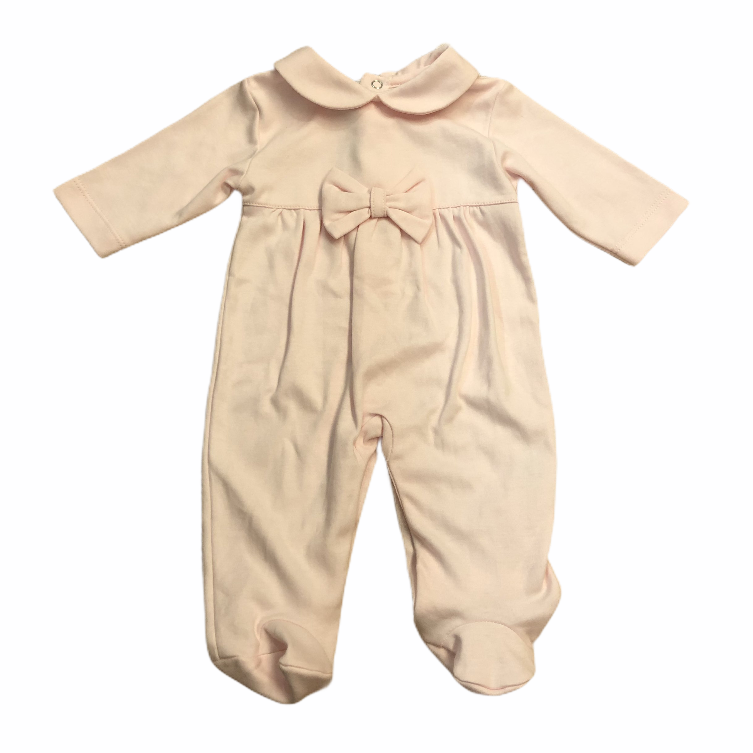 Pima Cotton Pink Bow Footie